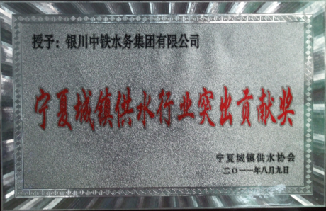 寧夏城鎮供水行業突出貢獻獎